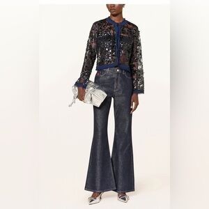 Baum und Pferdgarten NWT Sheer Navy Sequin Jacket – Holiday Party & Gift Ready